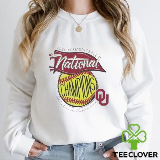 Oklahoma Sooners Unisex 2024 NCAA Softball Women’s College World Series Champions Pennant Comfort Colors hoodie, sweater, longsleeve, shirt v-neck, t-shirt