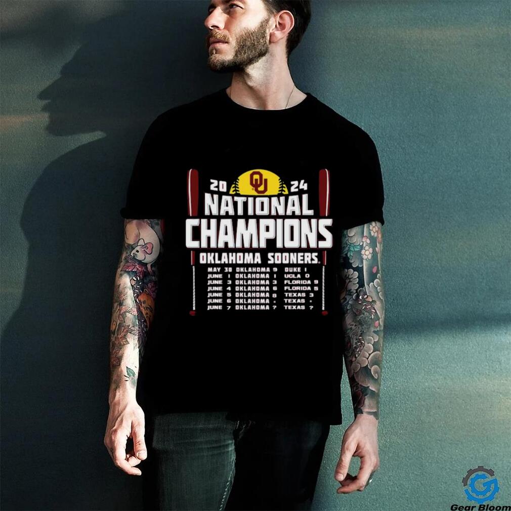 Oklahoma Sooners Women’s Softball 2024 National Champions Schedule shirt Oklahoma Sooners Women’s Softball 2024 National Champions Schedule shirt
