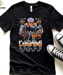 Oklahoma State Cowboys 2023 Texas Bowl Champions signatures shirt