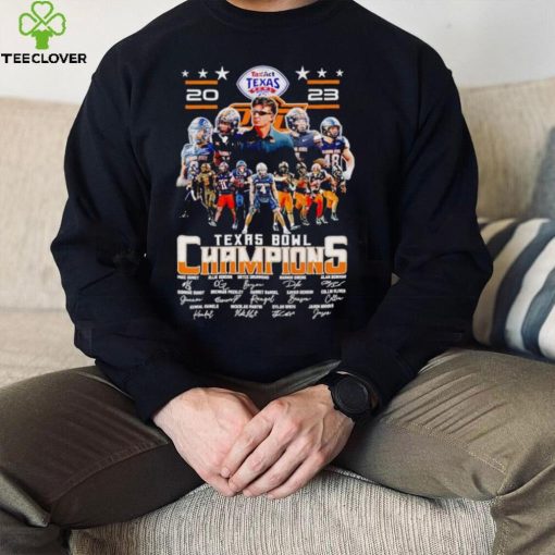 Oklahoma State Cowboys 2023 Texas Bowl Champions signatures hoodie, sweater, longsleeve, shirt v-neck, t-shirt