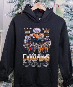 Oklahoma State Cowboys 2023 Texas Bowl Champions signatures hoodie, sweater, longsleeve, shirt v-neck, t-shirt