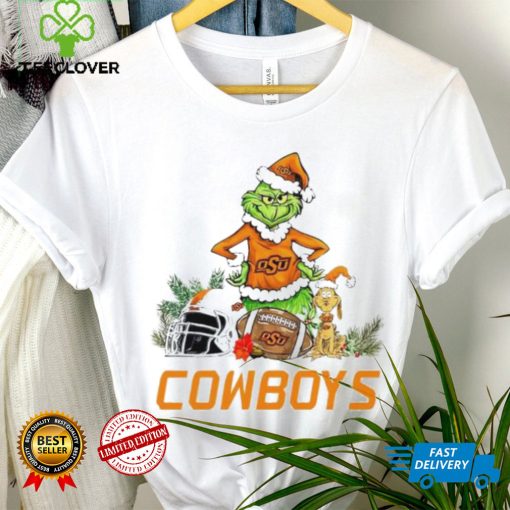 Oklahoma State Cowboys Grinch and Max dog funny Christmas hoodie, sweater, longsleeve, shirt v-neck, t-shirt