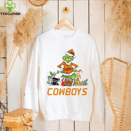 Oklahoma State Cowboys Grinch and Max dog funny Christmas hoodie, sweater, longsleeve, shirt v-neck, t-shirt