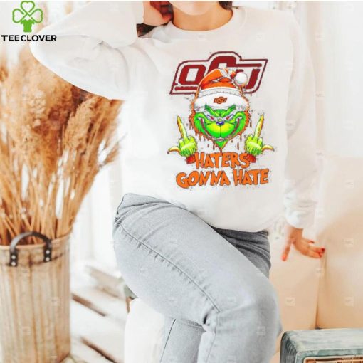 Oklahoma State Cowboys Grinch middle finger haters gonna hate hoodie, sweater, longsleeve, shirt v-neck, t-shirt