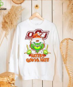 Oklahoma State Cowboys Grinch middle finger haters gonna hate hoodie, sweater, longsleeve, shirt v-neck, t-shirt