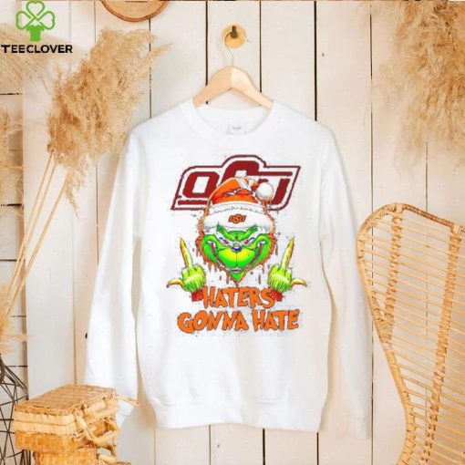 Oklahoma State Cowboys Grinch middle finger haters gonna hate hoodie, sweater, longsleeve, shirt v-neck, t-shirt