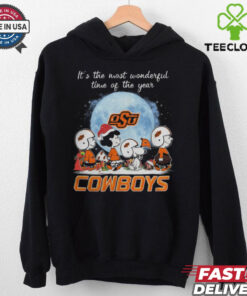 Oklahoma State Cowboys It The Most Wonderful Time Of The Year Peanut Characters Christmas Shirt
