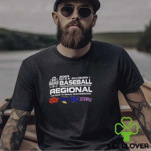 Oklahoma State The Road to Omaha 2023 NCAA division I Baseball Regional four team shirt