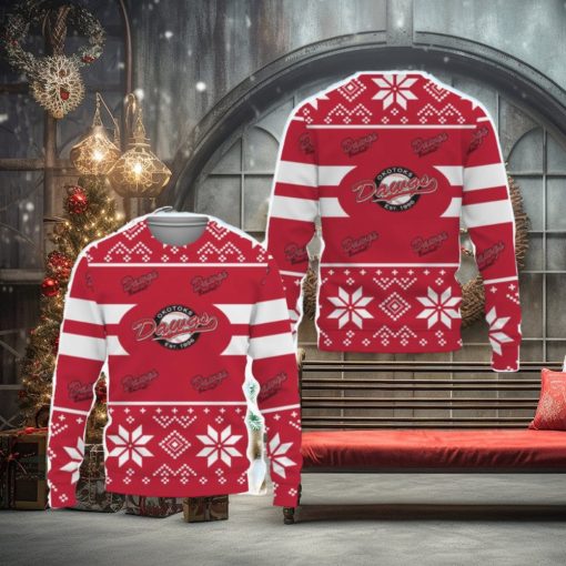 Okotoks Dawgs Custom New Uniforms For Fan Gear Knitted Xmas Sweater All Over Print
