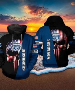 Old Dominion Monarchs NCAA US Flag Skull 3D Printed Hoodie