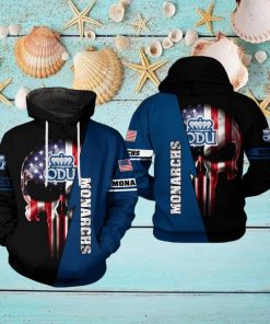 Old Dominion Monarchs NCAA US Flag Skull 3D Printed Hoodie