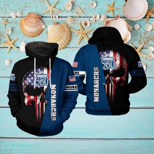 Old Dominion Monarchs NCAA US Flag Skull 3D Printed Hoodie