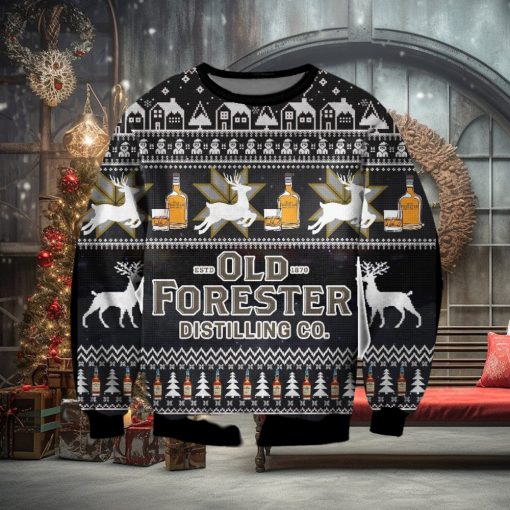 Old Forester Knitting Pattern 3D Print Ugly Christmas Sweater Perfect Holiday Gift
