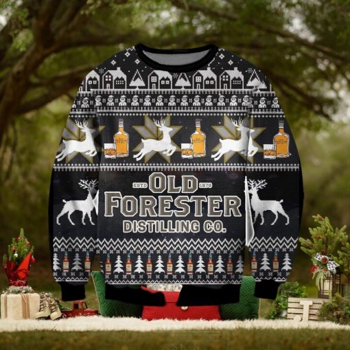 Old Forester Knitting Pattern 3D Print Ugly Christmas Sweater Perfect Holiday Gift