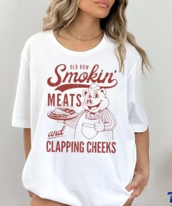 Old Row smokin’ meats and Clapping cheeks logo shirt