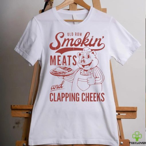 Old Row smokin’ meats and Clapping cheeks logo shirt