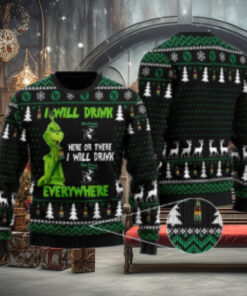 Olde English Grinch Will Drink Everywhere Ugly Sweater