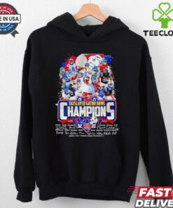 Ole Miss 2025 TaxSlayer Gator Bowl Champions Signatures Shirt featuring a commemorative design with signatures, celebrating the Rebels' victory in the Gator Bowl, perfect for Ole Miss fans.