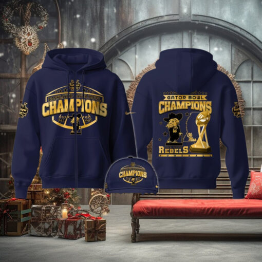 Ole Miss Football Gator Bowl Champions Royal Navy 2025 Hoodie T Shirt