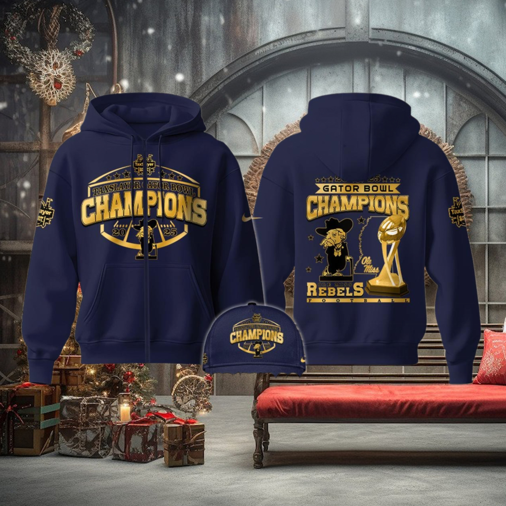 Ole Miss Football Gator Bowl Champions Royal Navy 2025 Hoodie T Shirt Ole Miss Football Gator Bowl Champions Royal Navy 2025 Hoodie T Shirt