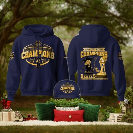 Ole Miss Football Gator Bowl Champions Royal Navy 2025 Hoodie T Shirt