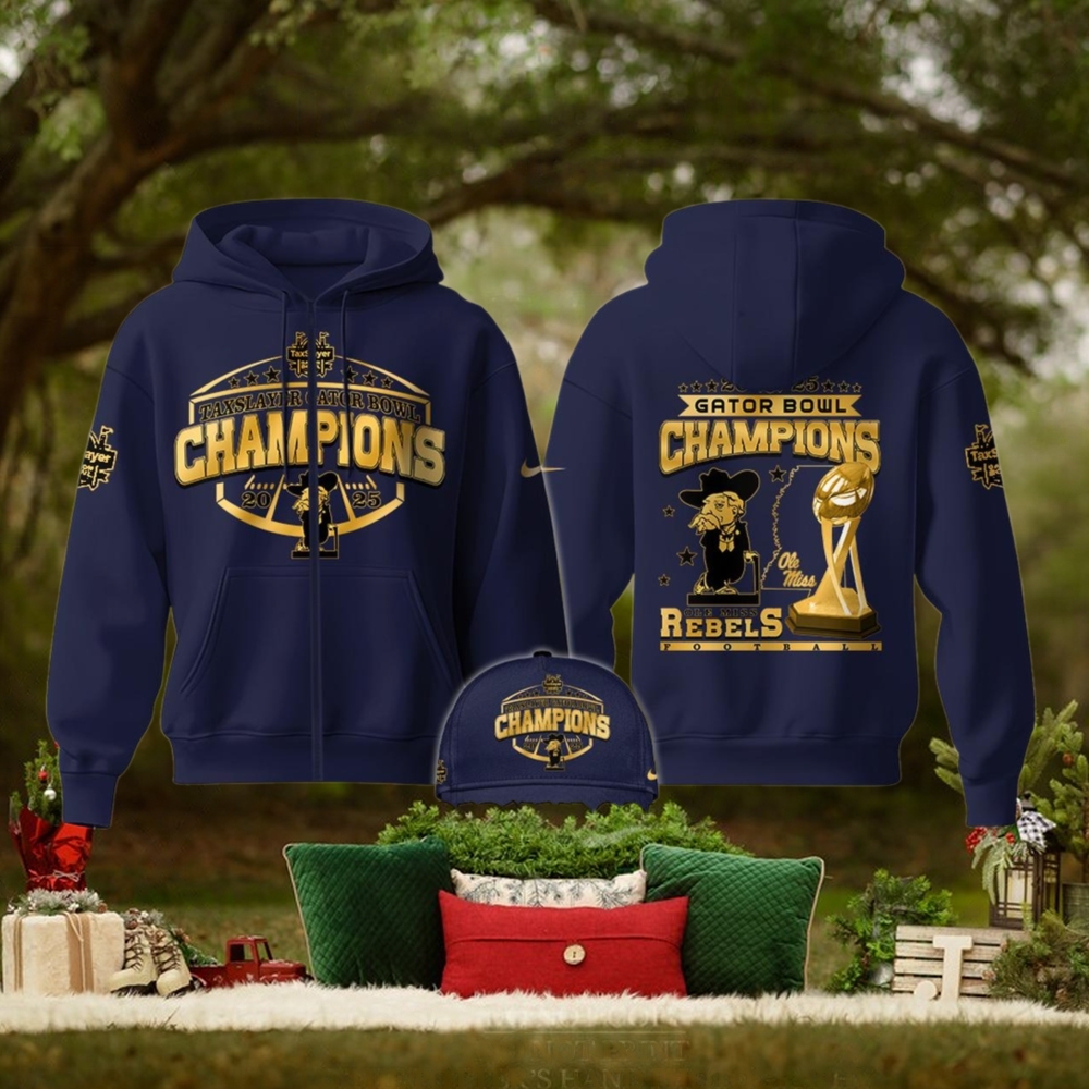Ole Miss Football Gator Bowl Champions Royal Navy 2025 Hoodie T Shirt Ole Miss Football Gator Bowl Champions Royal Navy 2025 Hoodie T Shirt