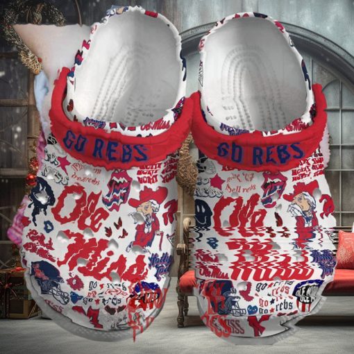 Ole Miss Go Rebs NCAA Football Crocs Shoes