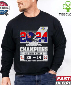Ole Miss Rebels 2024 Egg Bowls Champions Celebrating Champs 26 14 score shirt