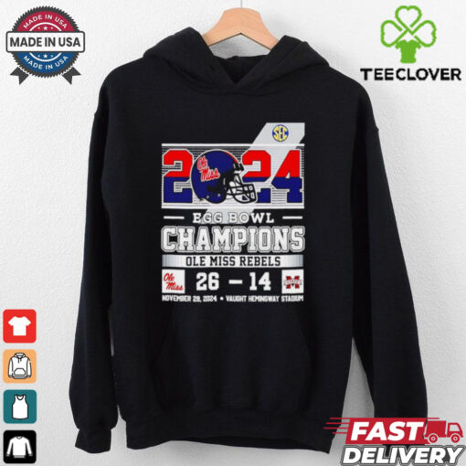 Ole Miss Rebels 2024 Egg Bowls Champions Celebrating Champs 26 14 score shirt