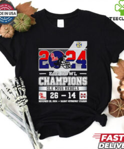 Ole Miss Rebels 2024 Egg Bowls Champions Celebrating Champs 26 14 score shirt