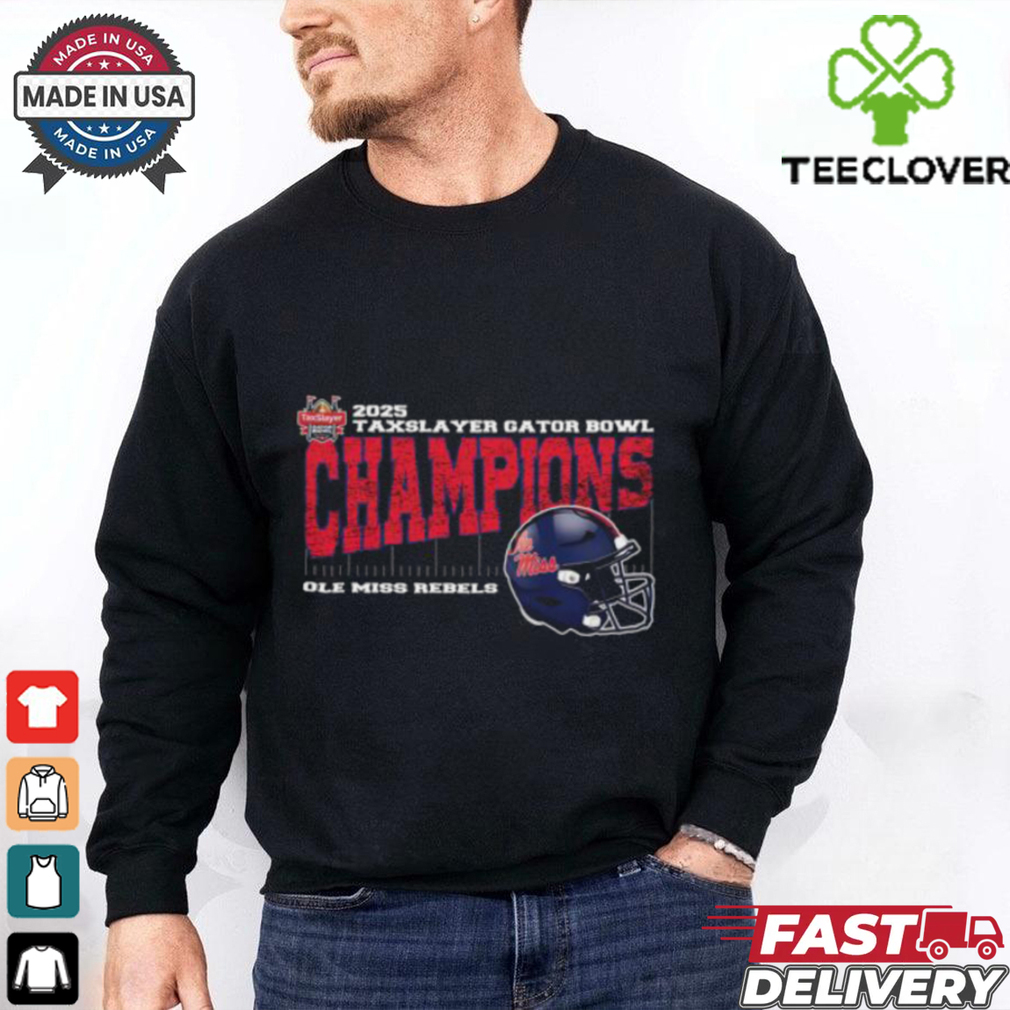 Ole Miss Rebels 2025 TaxSlayer Gator Bowl Champions Vintage Style With Helmet Unisex T Shirt Ole Miss Rebels 2025 TaxSlayer Gator Bowl Champions Vintage Style With Helmet Unisex T Shirt