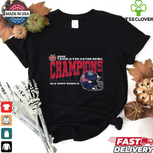 Ole Miss Rebels 2025 TaxSlayer Gator Bowl Champions Vintage Style With Helmet Unisex T Shirt
