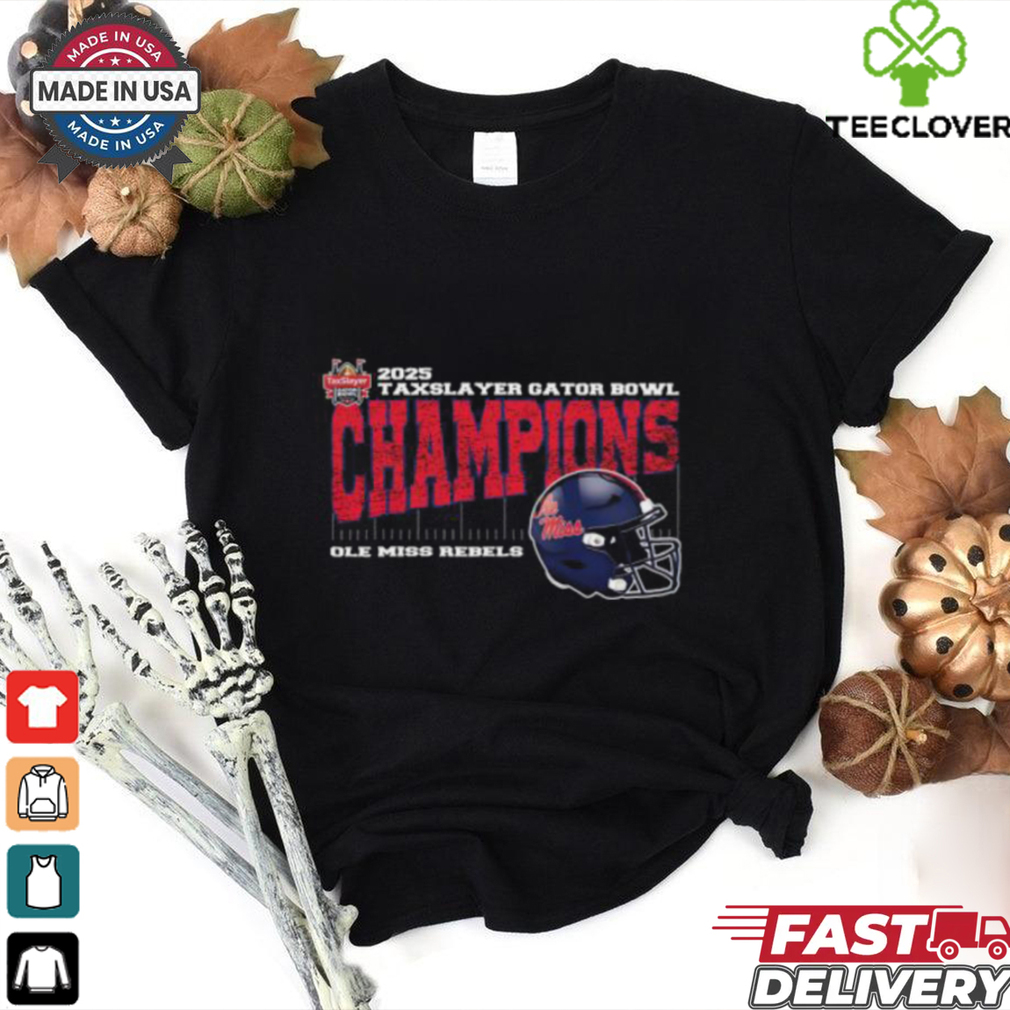 Ole Miss Rebels 2025 TaxSlayer Gator Bowl Champions Vintage Style With Helmet Unisex T Shirt Ole Miss Rebels 2025 TaxSlayer Gator Bowl Champions Vintage Style With Helmet Unisex T Shirt