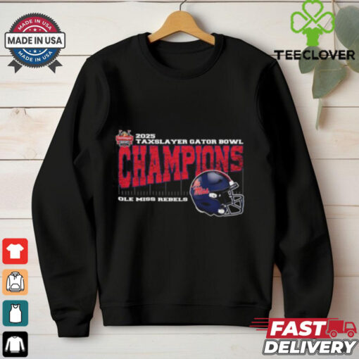 Ole Miss Rebels 2025 TaxSlayer Gator Bowl Champions Vintage Style With Helmet Unisex T Shirt