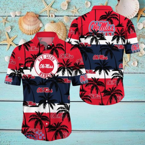 Ole Miss Rebels All Over Print Logo And Coconut Trending Summer Gift Aloha Hawaiian Shirt