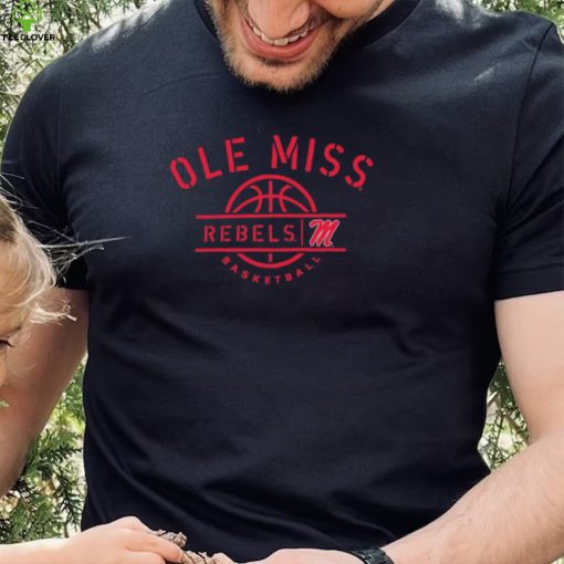 Ole Miss Rebels Basketball Half Court Stencil Shirt