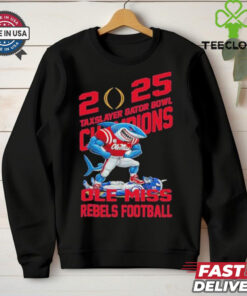 Ole Miss Rebels Defeat Duke Blue Devils Mascot TaxSlayer Gator Bowl Champions NCAA Bowl Games Season 2024-2025 T-Shirts with a celebratory design, perfect for Rebels fans.