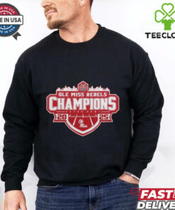 Ole Miss Rebels Football Champions Gator Bowl 2025 Special T-Shirt with a commemorative design celebrating the Rebels' victory in the Gator Bowl, perfect for Ole Miss fans.