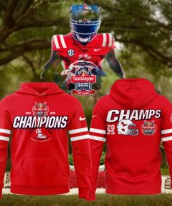 Ole Miss Rebels Gator Bowl Champions 2025 Red Hoodie