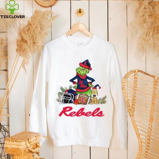 Ole Miss Rebels Grinch and Max dog funny Christmas hoodie, sweater, longsleeve, shirt v-neck, t-shirt