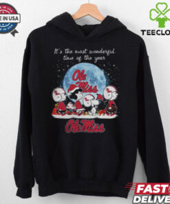Ole Miss Rebels It The Most Wonderful Time Of The Year Peanut Characters Christmas Shirt