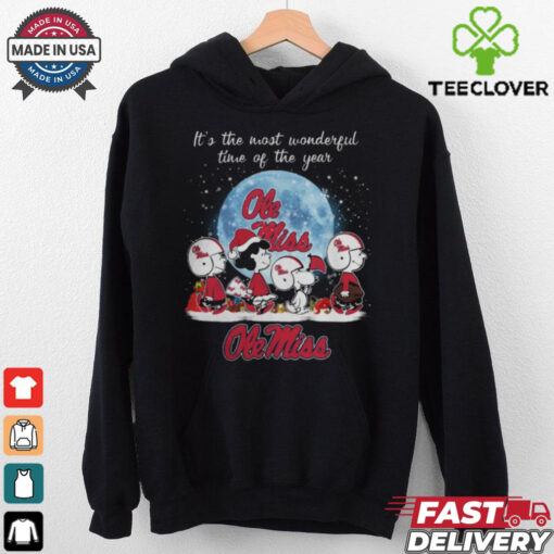 Ole Miss Rebels It The Most Wonderful Time Of The Year Peanut Characters Christmas Shirt