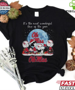 Ole Miss Rebels It The Most Wonderful Time Of The Year Peanut Characters Christmas Shirt