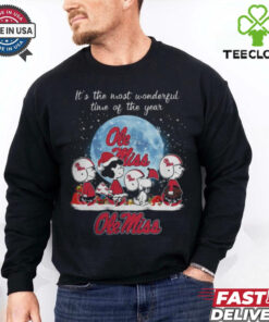 Ole Miss Rebels It The Most Wonderful Time Of The Year Peanut Characters Christmas Shirt