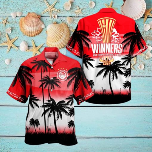 Olympiakos 2024 UEFA Europa Conference League Winners Hawaiian Shirt