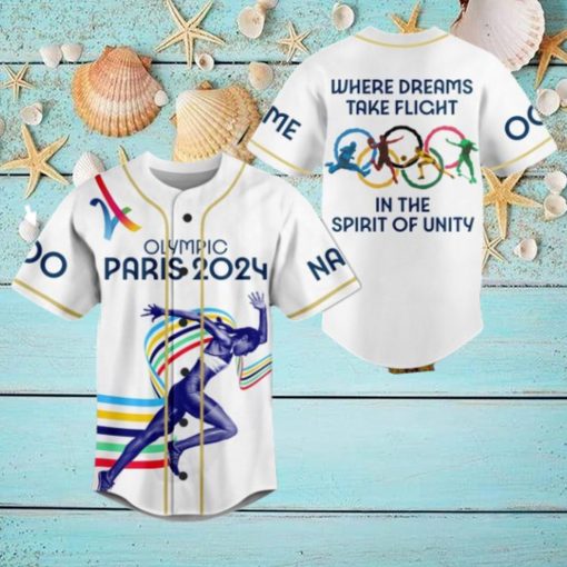 Olympic Paris 2024 Where Dreams Take Flight In The Spirit Of Unity Custom Baseball Jersey