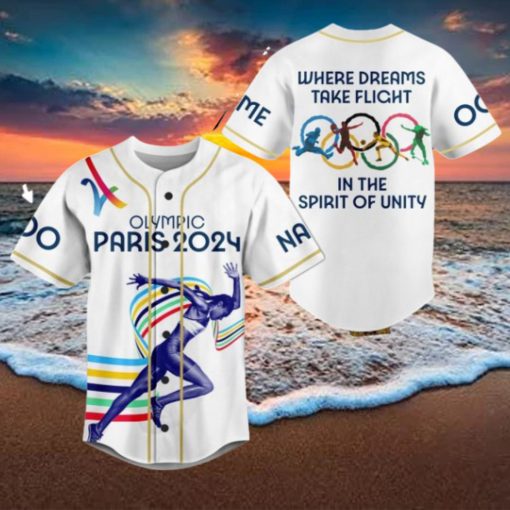 Olympic Paris 2024 Where Dreams Take Flight In The Spirit Of Unity Custom Baseball Jersey