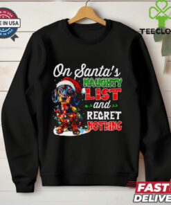 On Santa’s naughty list and regret nothing Dachshund shirt 1 On Santa’s naughty list and regret nothing Dachshund shirt