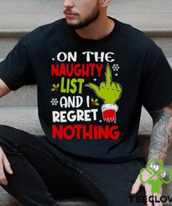 On The Naughty List And I Regret Nothing Funny Christmas T shirt Classic T Shirt