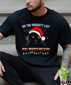 On The Naughty List I Regret Nothing Funny Christmas Black Cat Classic T Shirt